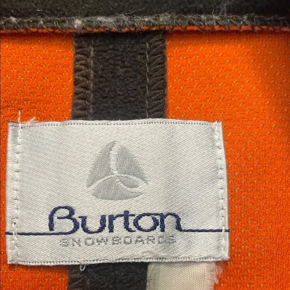 Vintage Burton Men's Black and Orange Light Weight Zip-Up Jacket - Mens Large